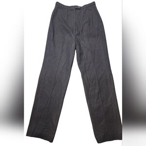 Vtg Pendleton Women's Dark Gray Wool Pleated Straight Leg High Rise Pants Sz XS